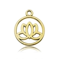 Gouden lotusbloem uitgesneden hanger van zinklegering voor sieraden maken - Antiek Goud Lotus (10173)