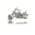 Retro motorfiets hanger in antiek zilver met gedetailleerde vintage metalen afwerking - 1 Stuk/Pak (14x24mm)