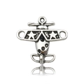 Vintage zilverkleurige vliegtuighanger met sterpatroon voor doe-het-zelf sieraden - 1 Stuk/Pak (18x19mm)