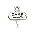 Zilveren metalen camp bord hanger met gegraveerde pijl voor DIY-sieraden maken projecten - 1 Stuk/Verpakking (12x13mm)