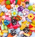 Assorted colorful resin charms set including animals and food shapes for DIY jewelry - Mixed Resin Accessory Random Style (18377)