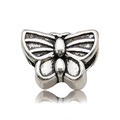 DIY antique silver butterfly charm bead with intricate wing patterns for snake chain bracelets - Antique Silver Butterfly Style (11415)