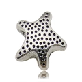 Silberner Seestern-Anhänger mit Punkttextur für DIY-Armband-Schmuckherstellung - Seestern-Stil (6659) / 1 Stück (13x14 Loch 4.5mm)