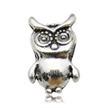 DIY snake bone bracelet charm featuring a vintage silver owl bead with detailed texture - Antique Silver Owl Style (11416)