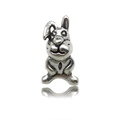 DIY charm bracelet snake chain accessory featuring a vintage silver bunny rabbit pendant - Rabbit Style (13230)