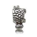 Breloque poisson en argent avec écailles et queue pour bijoux de bracelet DIY - 1 Pièce (Trou 5x15 5mm)