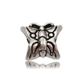 Vintage silver butterfly charm bead for DIY snake chain bracelet in antique style - Antique Silver Butterfly Style (15174)