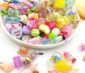 Assorted purple resin charms set including heart, gummy bear, and duck for DIY crafts - Glass Ball Wishing Bottle Resin Pendant Mixed (16919)