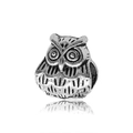 Vintage owl charm in oxidized silver finish for DIY snake chain bracelet sets - Antique Silver Owl Style (15203)