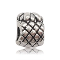 Alloy large hole charm bead with vintage silver pineapple texture for DIY bracelets - Antique Silver Pineapple Large Hole Bead (15345)