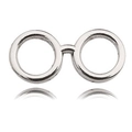 Silver round frame glasses charm accessory for DIY graduation jewelry projects - Graduation Glasses (12154)
