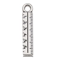 Antique silver ruler charm with numeric scale and hanging loop for DIY jewelry making - Graduation Ruler (12157-2)