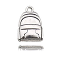 Silver backpack charm for DIY graduation jewelry made of durable alloy metal - Graduation Schoolbag (12160)