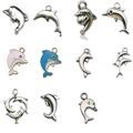 Selection of metal dolphin charms in various colors and styles for DIY jewelry making - Ocean Series Dolphin Mixed Style (SN611)