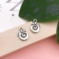 Vintage silver cloud-pattern dragon earrings pendant in a retro punk style - 10x13mm