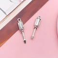 Silver alloy screwdriver pendants for DIY jewelry making in a set of two pieces - Antique Silver Tool Screwdriver (8522)