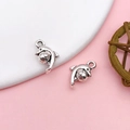 Antique silver dolphin pendant for DIY jewelry making and keychain accessories - Antique Silver Alloy Dolphin Holding Ball Style (5573)