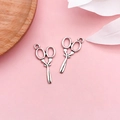 Vintage silver alloy scissors pendant charms for handmade DIY jewelry making - Mini Tool Scissors (4661)