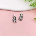 Set of two silver owl alloy pendants for DIY jewelry making and handmade accessories - Small Bird Owl Style (17345)
