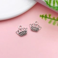 DIY jewelry kit with antique silver crown charms for bracelets and necklace making - Antique Silver Zinc Alloy Crown Style (15787)