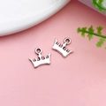 Antique silver crown pendants for DIY necklaces and bracelets accessories - Antique Silver Zinc Alloy Crown Style (17370)