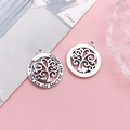 Antique silver Tree of Life charm with heart detail and Mom family message - Antique Silver Double Sided Tree Of Life Mom Charm (10340)