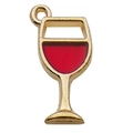 Creative red wine glass earring pendant with gold plating and crimson enamel finish - 8x19mm-0.5g / Red Enamel Wine Glass Style (10987)