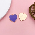 Purple heart alloy pendant with rose gold edges for DIY necklaces and earrings - Large Purple Heart (17545)