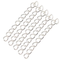 Detail showing six segments of silver twisted extension chains for jewelry DIY projects - Bright Silver (4990)