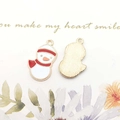 Enamel snowman charm with red scarf and golden finish for DIY jewelry crafting - Snowman (9904)