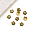 Antique gold alloy hollow flower spacer bead with five petals for DIY jewelry making - Flower Shape 8x8mm (16602)