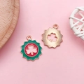 Ciondolo a quadrifoglio verde con design fortunato per creazione gioielli fai-da-te - Trifoglio Cavo Rosso (18567)