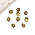 Calottes fleur hexagonale en alliage or antique pour création bijoux vintage - Style Fleur 7x7mm (16606)