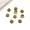 Calottes de perles en forme de fleurs dorées antiques pour épingles à cheveux - Style Fleur 8x8mm (16608)