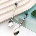 Miniature silver vintage crown spoons DIY alloy jewelry charms for pendants - Antique Silver Vintage Alloy Crown Dinner Spoon (18825)