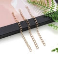Detailed close-up of three 10cm rose gold iron extension chains for DIY jewelry making - KC Gold Link Chain (18784)