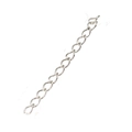 Polished silver stainless steel twist chain extender for DIY jewelry necklaces - White K (4991)