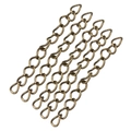 Five antique bronze extender chains for DIY jewelry making and necklace length adjustment - Antique Bronze (4992)