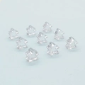 Close-up of nine transparent meeple board game pieces on a soft blue background - 16*16*10mm Meeple Pawn / Clear