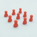 Set di 10 pedine arancioni in plastica lucida a forma umana per vari accessori di giochi - Pezzo Pupazzo di Neve 24*16*12mm / Arancione Corallo