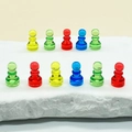 Colorful translucent pawn chess pieces for tabletop games displayed on stone base - 16.5x9.5mm Mixed Colors