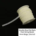 Double-row beige half-pearl string, 4mm diameter, 10m roll for wedding DIY decoration - 4mm Double Row Half Round Pearl String (10m/Roll) / Beige