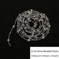 Cadena de perlas talladas irisadas de 3m con perlas de 11mm 6mm y 4mm para DIY - Cadena de Perlas Iridiscente 11+6+4mm (3m) / Arcoíris