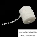 10mm white snowflake pearl bead strand for wedding decor and DIY crafts 10m roll - 10mm White Snowflake Pearl Bead Chain (10m) / White