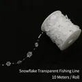 Cordón de cuentas de copos de nieve iridiscentes para manualidades, rollo de 10m - Copo de nieve / 10m/Rollo / Transparente