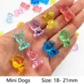 Mini transparent dog resin beads in assorted colors with size detail 18-21mm - Mini Little Dog / 100 Pieces/Pack / Multicolor
