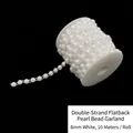 Cadena de medias perlas blancas de 8mm en carrete de 10m para decoración de bodas - Cadena de Perlas Artificiales Media Luna 8mm Una Fila / 10m/Rollo / Blanco