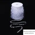 Cadena de cuentas de cristal transparentes facetadas 10mm en rollo para bodas - 10mm / 30 Metros/Rollo / Transparente