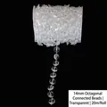 Cadena de cuentas de acrílico octogonales de 14mm en rollo de 20m para decoración - Tira de Cuentas Octogonales Transparentes 14mm / 20m/Rollo