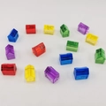 Kleurrijke doorschijnende huisvormige spelstukken van hars voor bordspellen en DIY - 15*12*10mm / Groot Huis 15*12*10mm